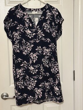 GAP Navy Mini Dress with Light Pink Floral Print